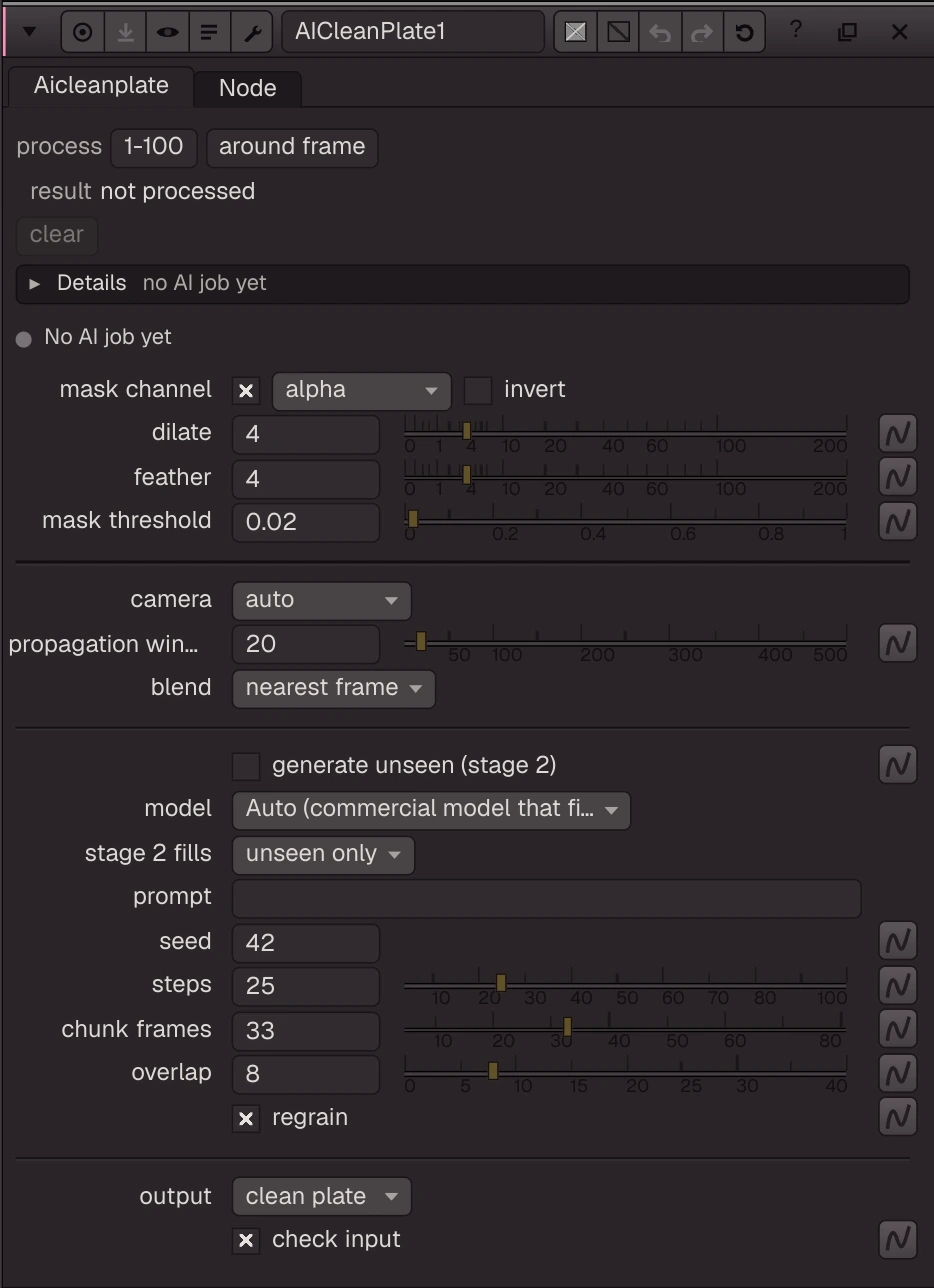 AICleanPlate properties