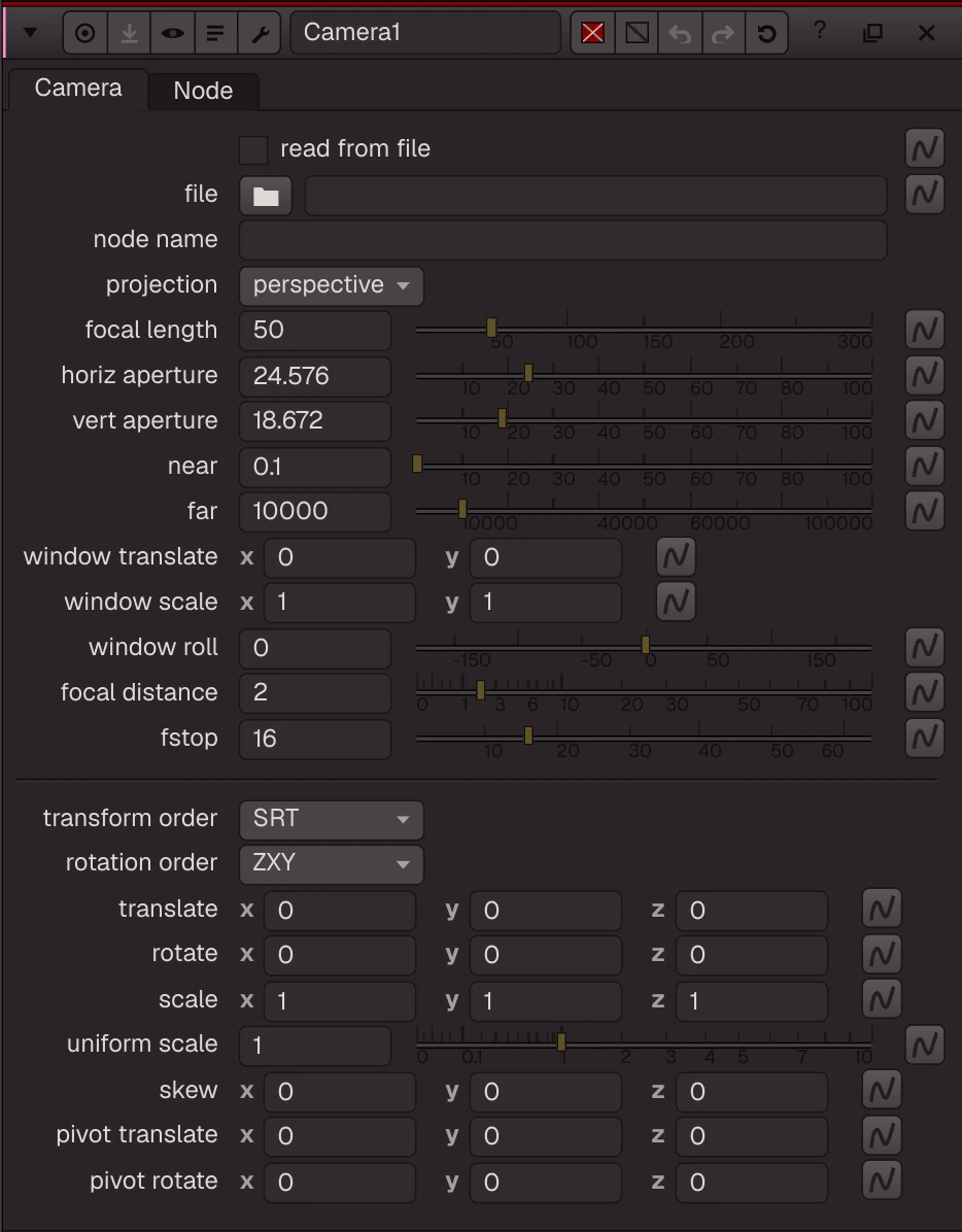 Camera properties