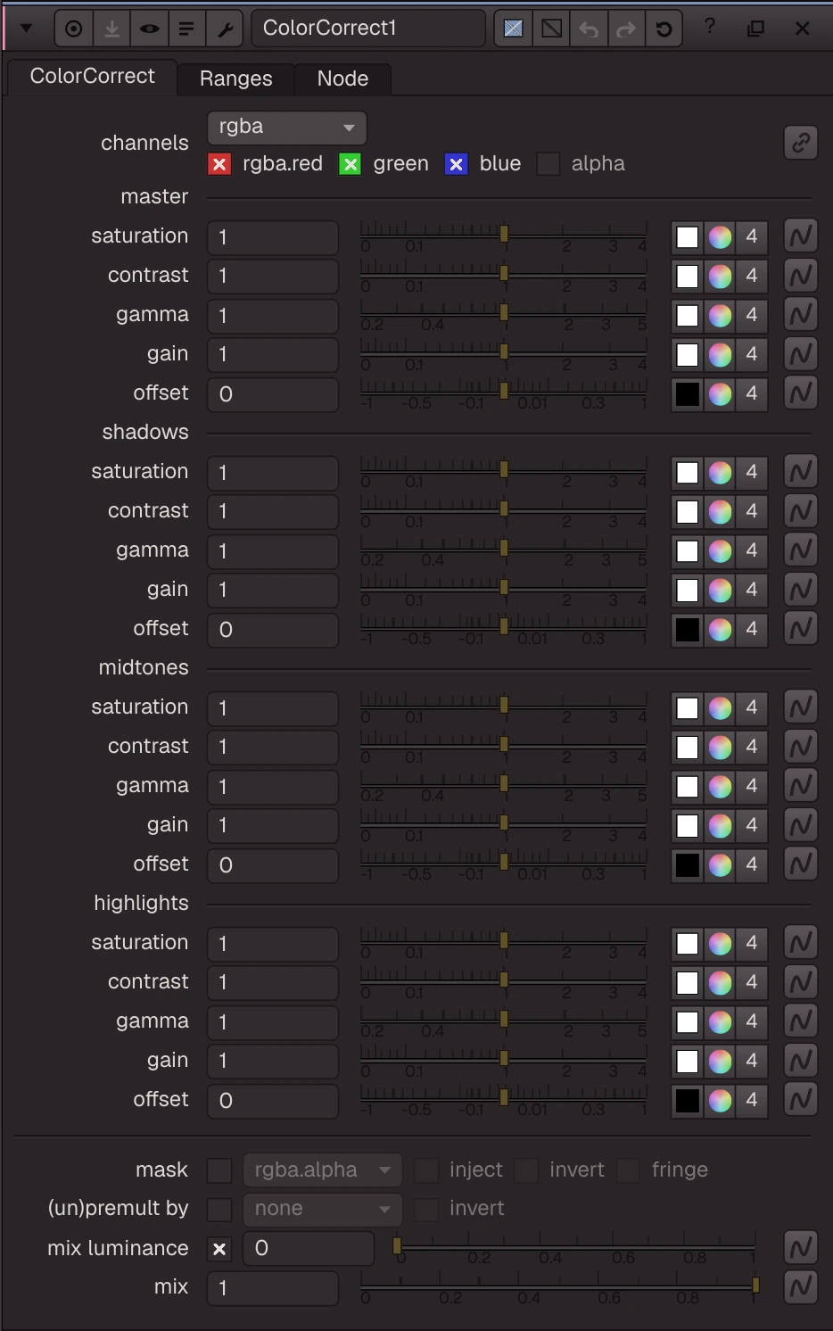ColorCorrect properties