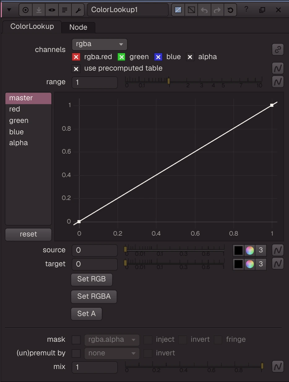 ColorLookup properties