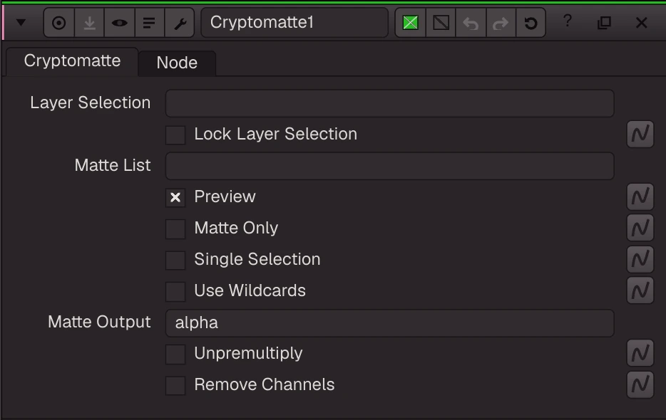 Cryptomatte properties