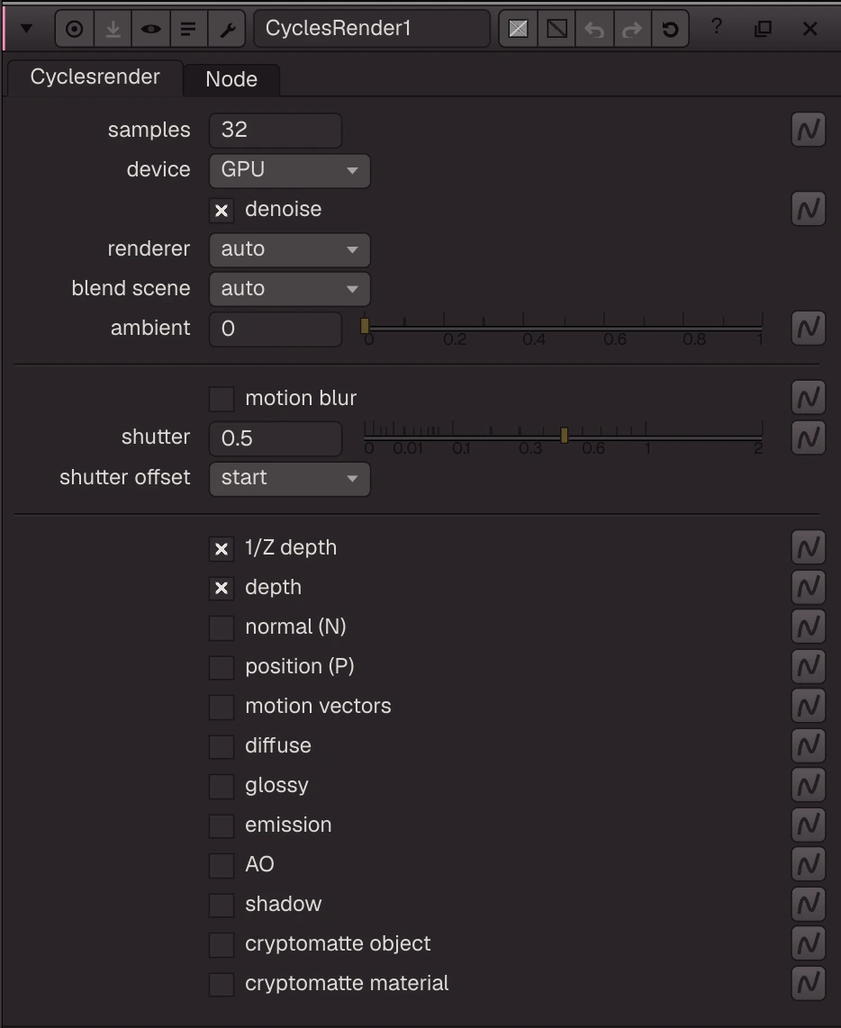 CyclesRender properties