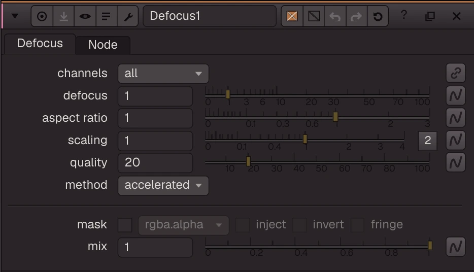 Defocus properties