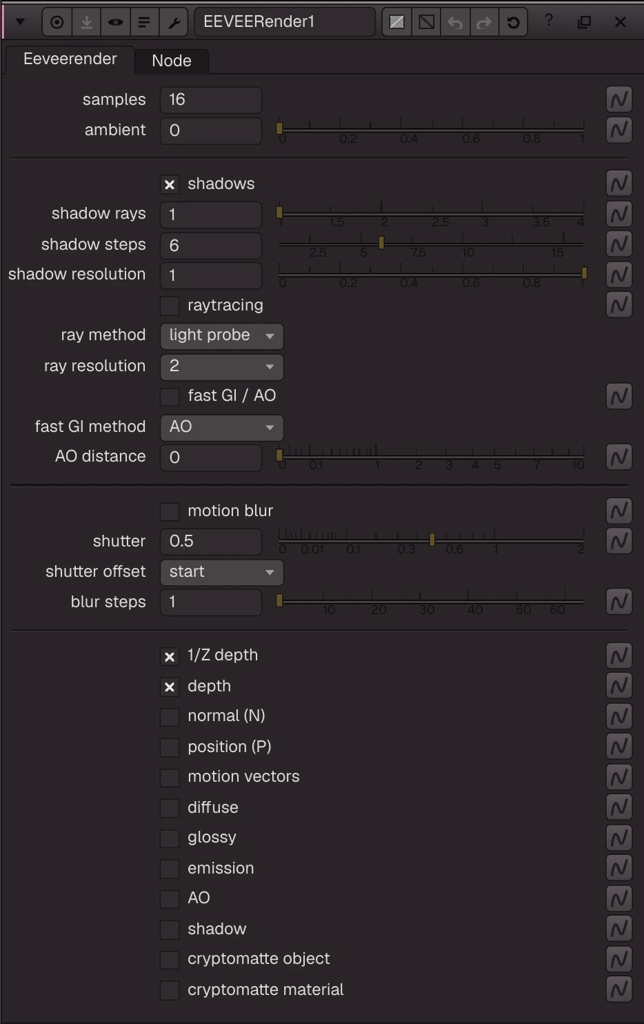 EEVEERender properties