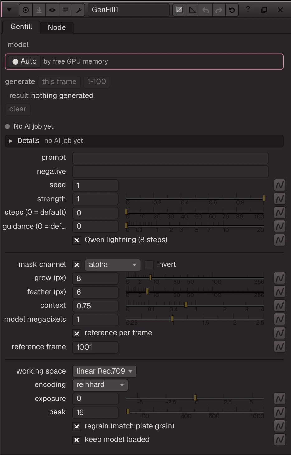 GenFill properties