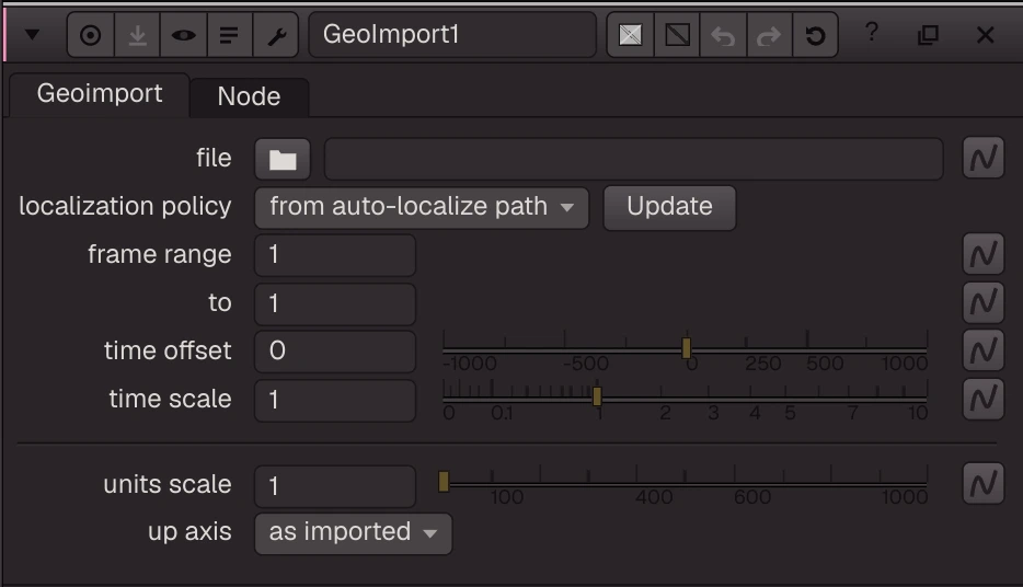 GeoImport properties
