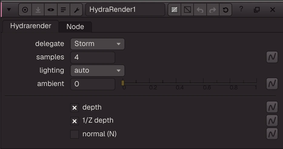 HydraRender properties