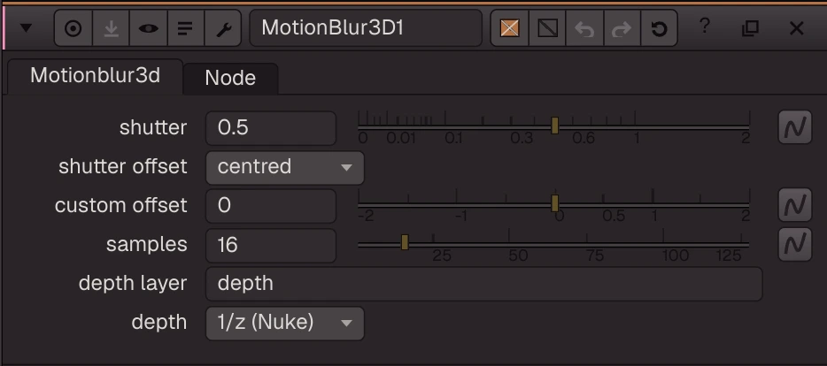 MotionBlur3D properties