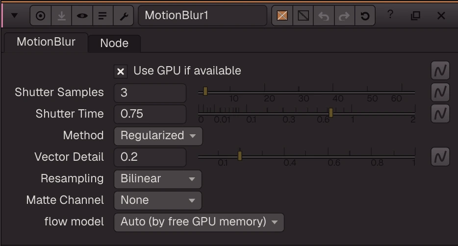 MotionBlur properties