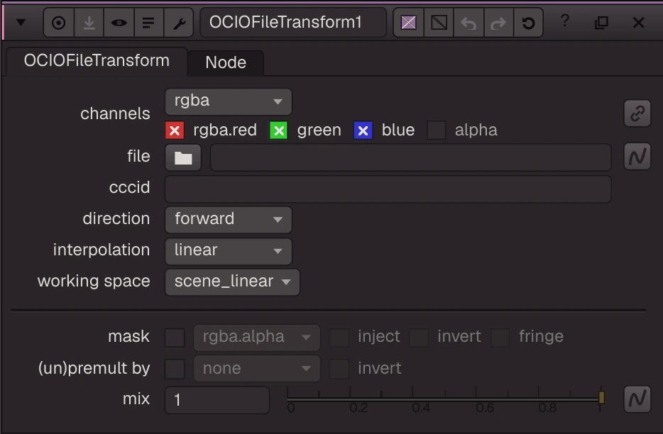 OCIOFileTransform properties