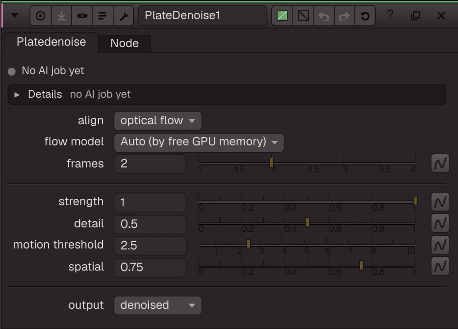 PlateDenoise properties