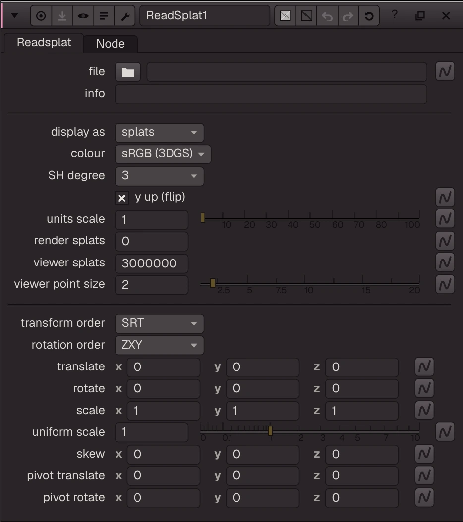 ReadSplat properties