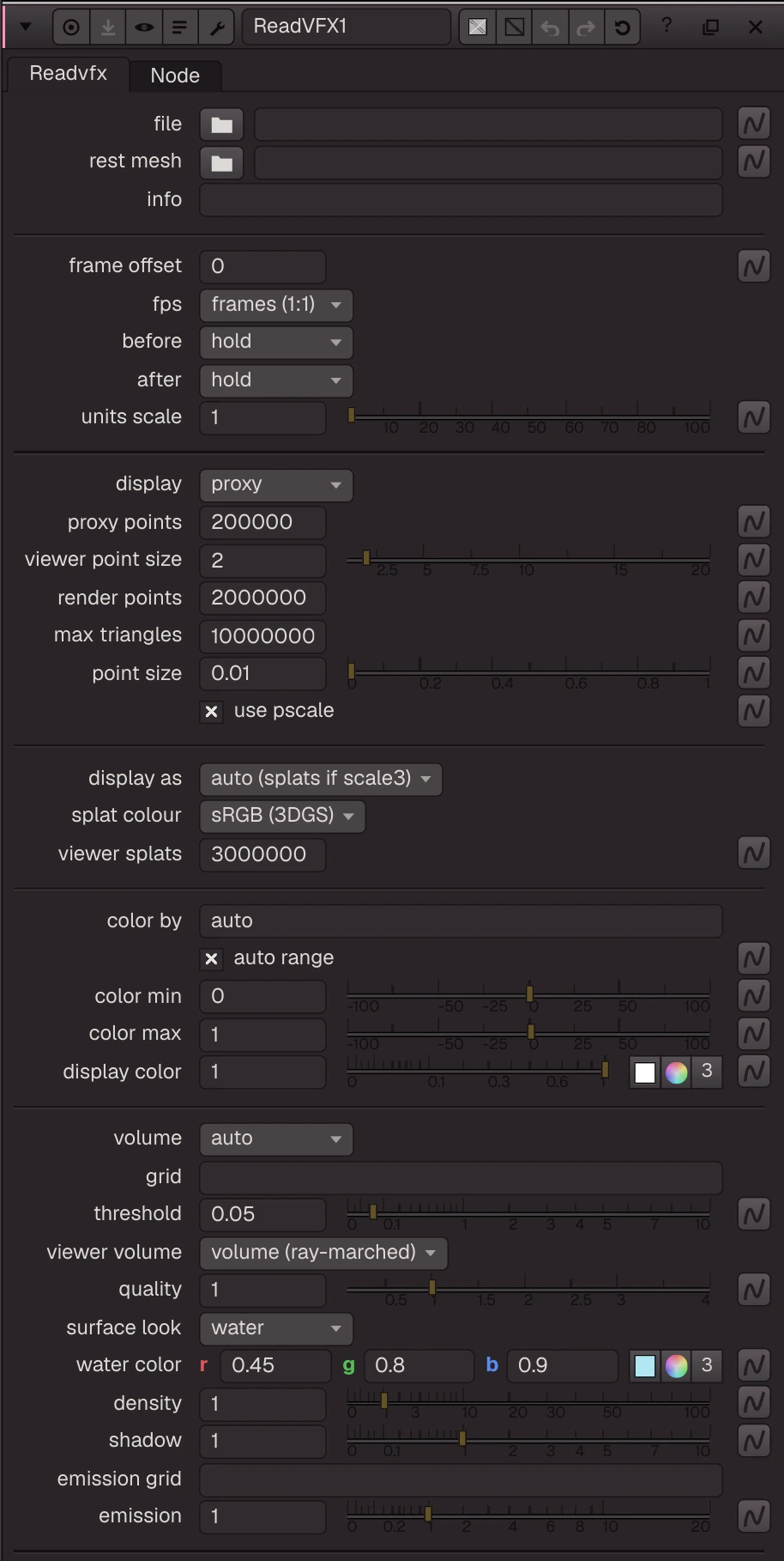 ReadVFX properties