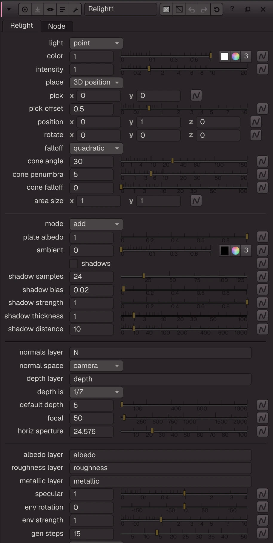 Relight properties