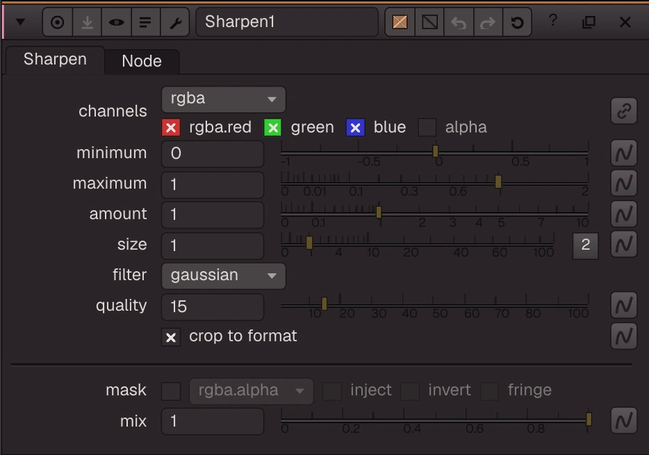 Sharpen properties