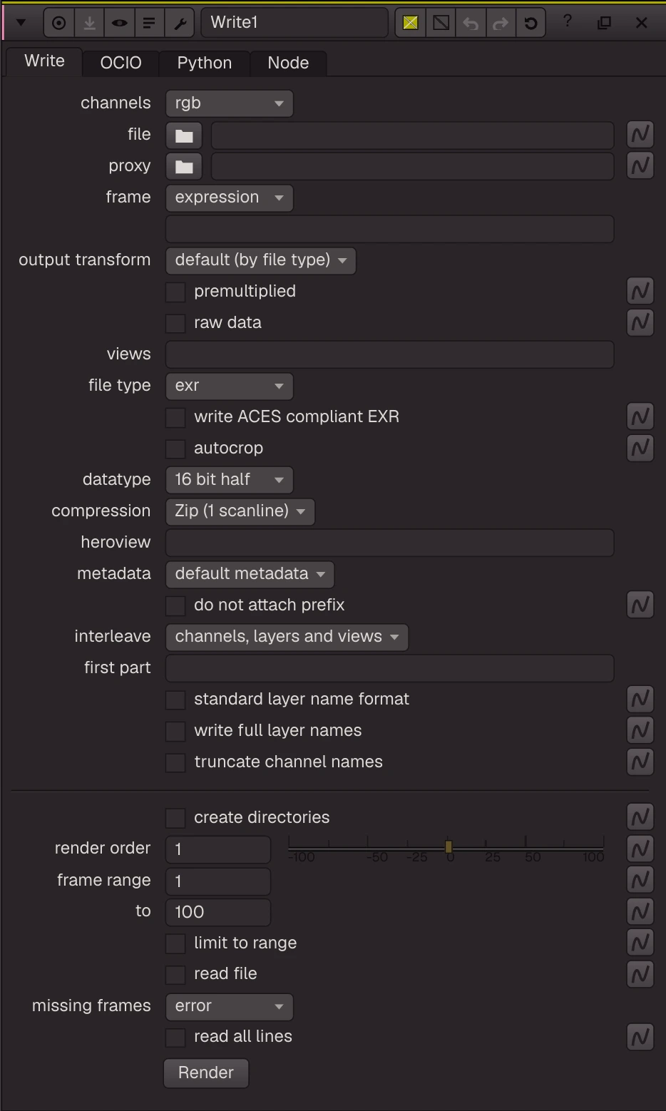 Write properties